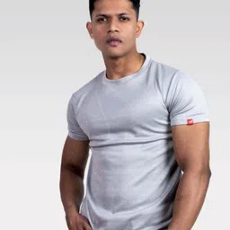 LYNX Women Blue Solid Cotton Fit Crew Half Sleeve T-Shirt-picture-10