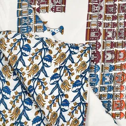 INDRA'S White & Orange Ethnic Motifs Printed Cotton Reversible 150 GSM Heavy Winter Quilt image 5