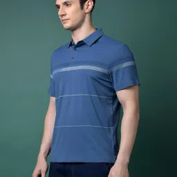 Crimsoune Club Blue Slim Fit Self Design T-Shirt image 3
