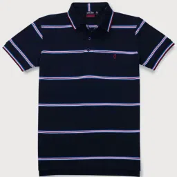 Gini & Jony Kids Blue & White Striped Polo T-Shirt-picture-20