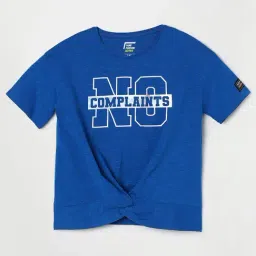 Fame Forever by Lifestyle Kids Blue Cotton Printed T-Shirt-picture-27