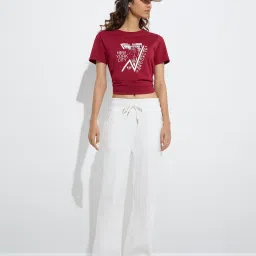 studiofit women Studiofit by Westside Maroon Cityscape-Inspired Cotton T-Shirt image 3