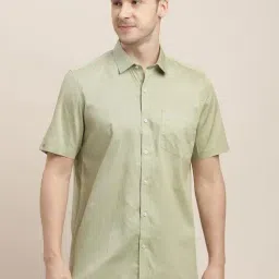 Turtle Olive Cotton Regular Fit Printed Shirt-picture-22