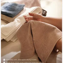 Pure Home and Living Blue Cotton Sheared Bath Towel image 3