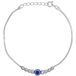 Taraash 925 Sterling Silver Multi Beaded Evil Eye Silver Rakhi for Brother image 2