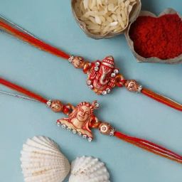 eCraftIndia Set of 2 Religious Rakhis for Brothers with Sibling Agreement & Roli Chawal Pack-picture-27