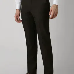 Van Heusen Black Slim Fit Texture Trousers image 3