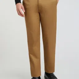 Park Avenue Khaki Cotton Super Slim Fit Trousers-picture-13