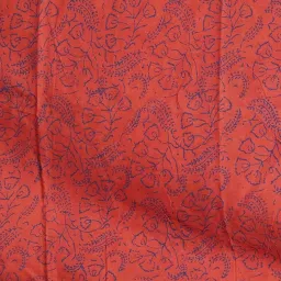 Unnati Silks Red Cotton Printed Saree With Unstitched Blouse image 3