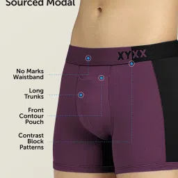 XYXX Lime Green & Purple Micro Modal Trunks - Pack of 2 image 3