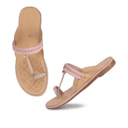 shoegazing Women Lavender & Beige Embellished T-Strap Flats-picture-30