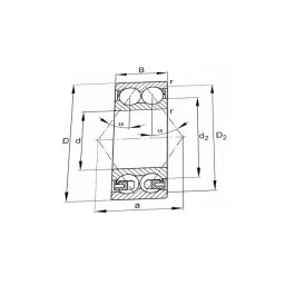 FAG Domestic Double Row Angular Contact Ball Bearing, Inner Dia 20 mm, Outer Dia 52 mm, Width 22.2 mm, 3304-BD-XL-TVH-L285-C3 image 2