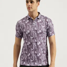 shershaan Men Abstract Printed Polo Collar Cotton Oversized T-shirt-picture-10