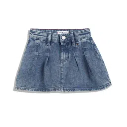 TOMMY HILFIGER Girls Blue Cotton Solid Skirt-image-59