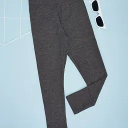 Pantaloons Junior Girls Dark Shadow Textured Thermal Pants-image-2