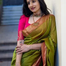 AdoreeStitch Woven Design Zari Silk Blend Handloom Saree-picture-29