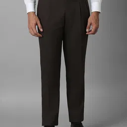 Louis Philippe Men Checked Pleated Trousers-picture-35