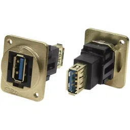 RS PRO Straight Panel Mount USB Connector 2 Port Type A to A, 1750148-picture-22