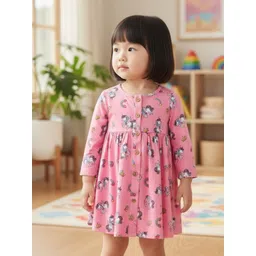 Sangria Girls Printed Pure Cotton Maxi Fit & Flare Dress-picture-33