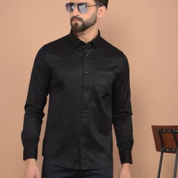 Canary London Men Smart Spread Collar Solid Slim Fit Casual Shirt image 4