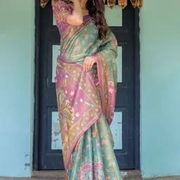 MAHARANI COUTURE Ethnic Motifs Pure Cotton Jamdani Saree image 5