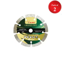 Yuri Grano-Cut Segment Marble Cutting Blade Diameter 4 inch (110 mm) x 20 mm Bore Size x 10 Teeth (Pack of 2) image 2