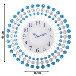 eCraftIndia DWCVIC210BLUE Premium Diamond Series Analog Wall Clock image 2