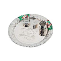 Sri Jagdamba Pearls 0.8 Silver Pooja Thali-picture-3