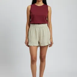 GLAM & CHIQUE Women Regular Fit Mid-Rise Shorts-picture-14