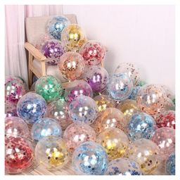 Bubble Trouble Transparent Balloons Bouquet Combo with Re Filled Confetti & Ribbons Pack of 10 - Multicolor-picture-32