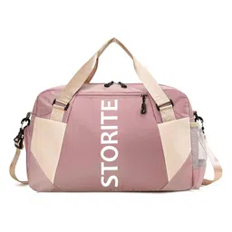 Storite Nylon 47 Cm Imported Travel Duffle Bag, Sports Shoulder Bag for Women with Wet Pocket & Shoe Compartment Weekender Overnight Luggage Bag (Pink,47x20x28 cm)-picture-13