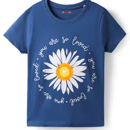 kookie kids india Kookie Kids Half Sleeves Round Neck You Are so Loved Printed T-Shirt - Navy Blue-picture-13