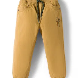 Olio Kids Cotton Woven Full Length Solid Color Trouser - Khaki-picture-31