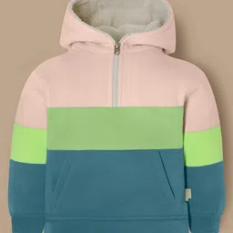Cherry Crumble By Nitt Hyman Knit Full Sleeves Colour Blocked Unisex Hooded Winter Sweatshirt - Multi Colour-picture-14