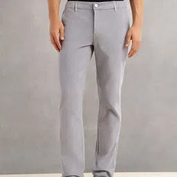 Thomas Scott Men Smart Slim Fit Corduroy Textured Mid-Rise Trousers-picture-29
