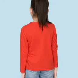 NUSYL Cotton Blend Full Sleeves Solid Tee - Red image 3