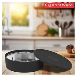 Signoraware Monarch Classic Stainless Steel Big Container | Microwave Safe | Spill Proof | Dishwasher & Refrigerator Safe | Storing Leftovers | Useful For Office & School Lunch (800 ml | Blue) image 2