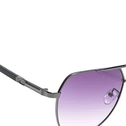 Eyejack Unisex Aviator Sunglasses with UV Protected Lens-7008CL870-Purple & Clear image 3