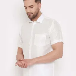 Vastramay Cream Regular Fit Shirt image 3