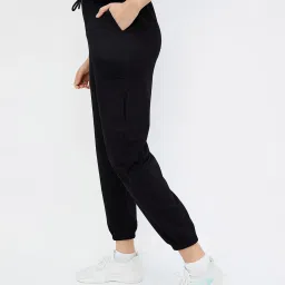 KAPPA Black Regular Fit Mid Rise Joggers image 3