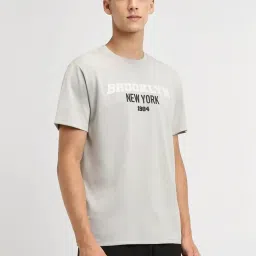 Forever 21 Grey Regular Fit Printed T-Shirt image 3