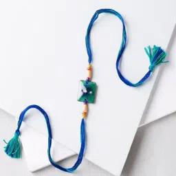 Fabindia Blue & Green Thread Rakhi-image-1