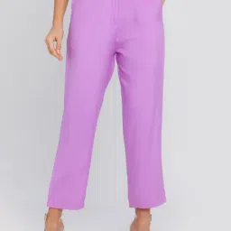 Zink London Purple Regular Fit Elasticated Trousers-picture-19