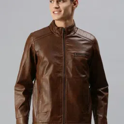 SHOWOFF Brown Slim Fit Jackets-image-22