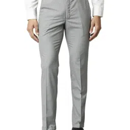 Park Avenue Light Grey Regular Fit Texture Trousers-picture-40