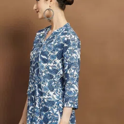 Melange By Lifestyle Indigo Regular Fit Printed Kurti image 3