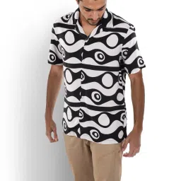 celio Celio* Black  Regular Fit Printed Shirts image 3