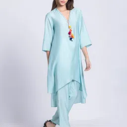 SHAYE Blue Regular Fit Kurta image 3