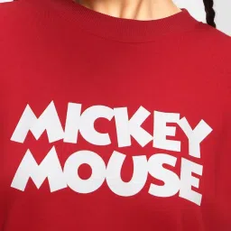 Bewakoof Red & White Graphic Print Sweatshirt image 3