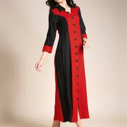 MADHURAM Red Rayon Solid Kurti image 3